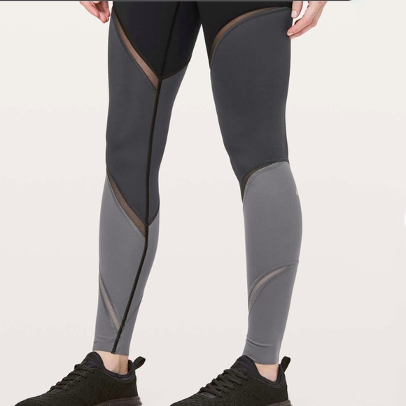Lululemon Colour Me Ombre Tight black gray panel mesh detail high rise leggings - Picture 8 of 12